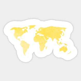 Yellow World Map Sticker